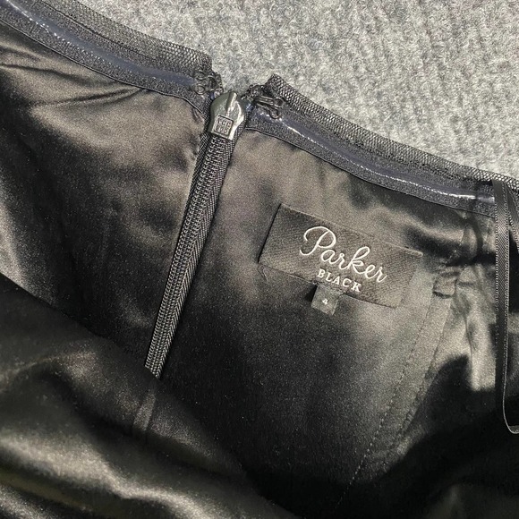 Parker Black Mini Dress 4 Small Sequin Strapless Aurelia Ruffle Cocktail Formal - Picture 12 of 15